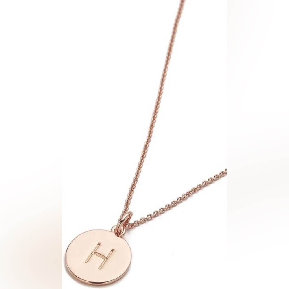 Kate Spade New York Initial Pendant Necklace H Rose Gold